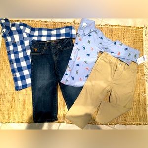 Boy lot sz 24 m Carter’s Shirts new;1 with tags Pants gently used Quality brands